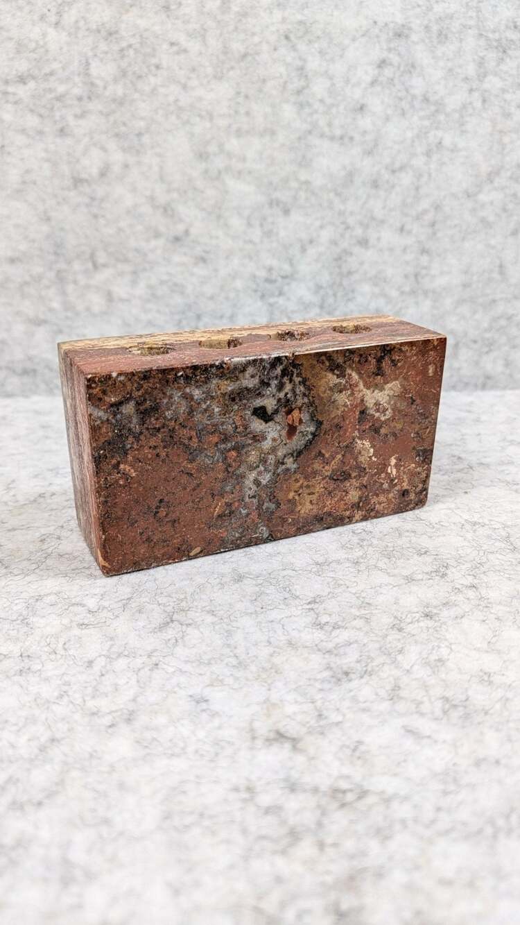 Waterstone Inc Hand Crafted Dark Travertine Square Toothbrush Holder